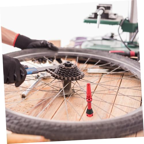 Set de 2 válvulas tubeless de aleación de aluminio rojo con orificio lateral para fácil instalación y reemplazo eficiente para inflado y hermeticidad de neumáticos miniatura 5