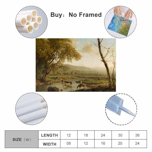 Affiche George Inness paysage pastoral impression sur toile ferme - 2