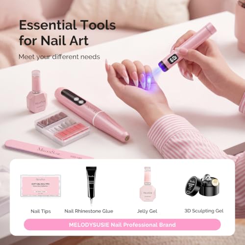 Image of MelodySusie PC90G Cordless Nail Drill & P-Art01R Handheld UV Lamp