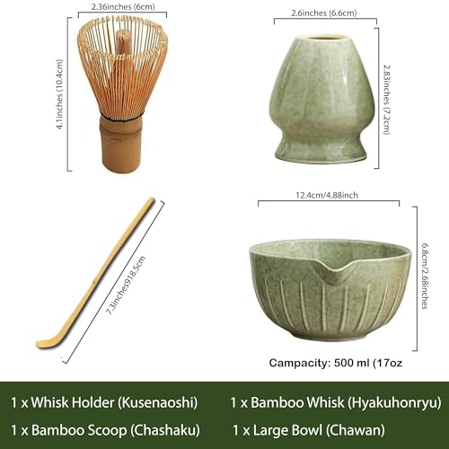 Matcha Whisk Set,Matcha Set kit,Includes Matcha Bowl and Whisk(5PCS),Unique Home Kitchen Decor Gifts for Tea Enthusiasts,Perfect Tool for the Tea Ceremony. — view 3