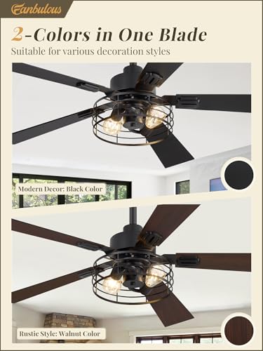 Image of Fanbulous 48 Inch Farmhouse Rustic Ceiling Fan with Light & Remote