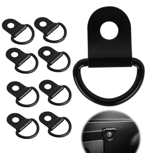 Vxiwscy Crochet remorque, Lot de 8 œillets d'arrimage en D - en Acier Inoxydable - pour remorque, Anneau arrimage, Charge Maximale de 200 kg par Anneau - Résistant à la Corrosion