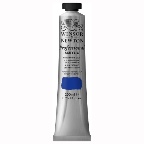 Winsor & Newton Professional Acrylic Color Paint, 200ml Tube, Ultramarine Blue