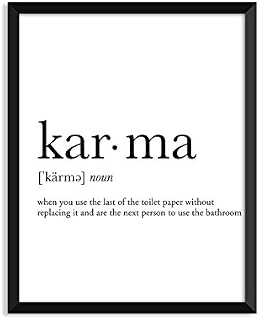 Serif Design Studios Karma Definition, College Dorm Room Decor, Dorm Wall Art, Dictionary