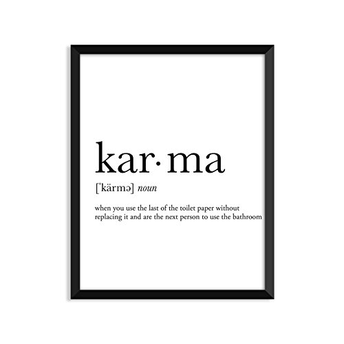 Serif Design Studios Karma Definition, College Dorm Room Decor, Dorm Wall Art, Dictionary