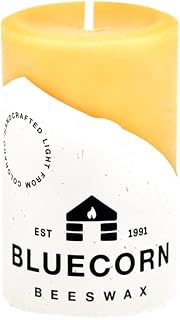100% Pure Beeswax Pillar Candles | Natural Beeswax Candles, Unscented Yellow Candles | Soy, Paraffin, & Fragrance Free | 2x3, 25 Hour Burn Time | Handmade in Colorado