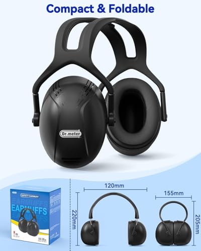 Image of Dr.meter Noise Cancelling Headphones for Adults XL, SNR 35dB Noise Reduction Ear Muffs Safty Earmuffs, Ear Protection for Shooting Gun Range,Yard Work, Mowing, Construction, Workshops- Large Size