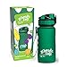 schmatzfatz Trinkflasche Kinder Auslaufsicher - 350ml, Grün - Trinkflasche Kohlensäure geeignet, Wasserflasche BPA frei mit 1-Klick Verschluss - Kinderflasche für Kindergarten und Schule