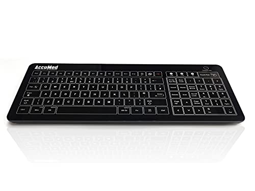 Image of Ceratech Accuratus AccuMed Glass Black Medical Touchpad Keyboard