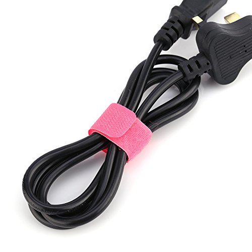 Wendry 50pcs Cable Ties, Reusable Wire Organiser Cable Holder Magic Tape Ties Cord Lead Straps Perfect for Home,Office(Pink) - Image 2