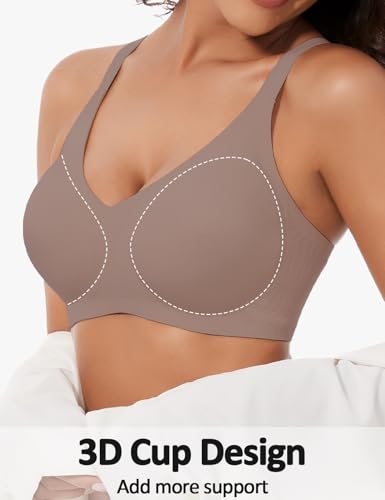Womens Comfortable Seamless Wireless Bra No Underwire T Shirt Full Coverage Sleep Bralettes Push Up Supportive Everyday Bras - Image 6