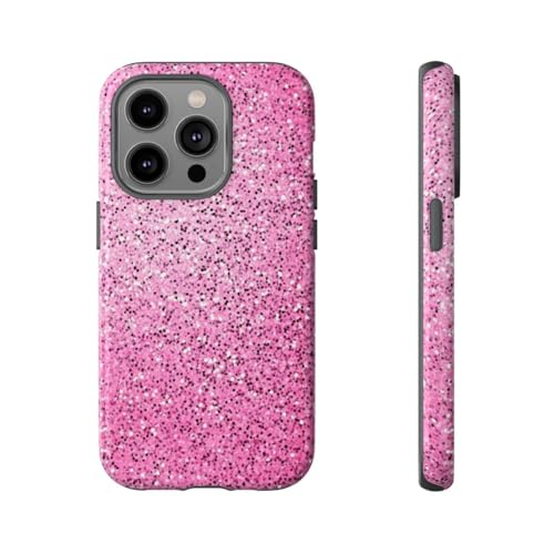 Coque rigide rose pour iPhone 14 Pro pailletée - Protection brillante