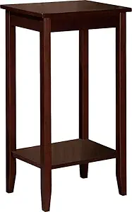 TANWAR HANDICRAFT Wooden Bed Side Table with 1 Shelf | Wooden Bed Side End Table (Walnut Finish)