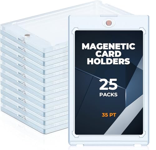 25pack Magnetic Card Holder, 35pt Card Case for Game Cards, Sports Cards, Business Cards, Trading Cards, Photocards, Suit for Standard Cards Collection and Display