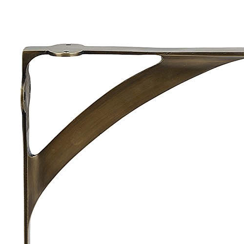 [Set Of 2] Shelf Brackets For 8", 10", 12" Shelves - Antique Brass Finish - 9.88" X 7.38" - Heavy Duty Brass Shelf Bracket - L Brackets For Wall Shelves - Easy To Install - Hardware Included #TOP7