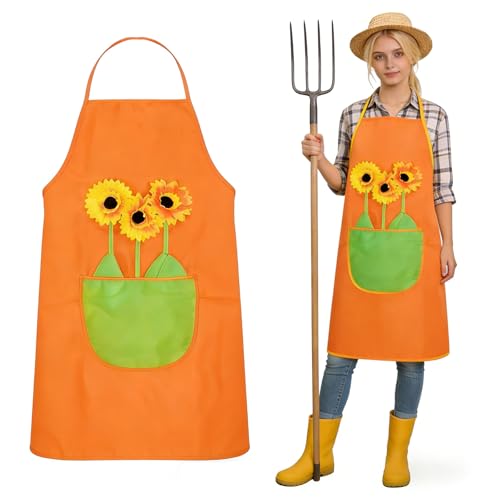 WANGYZJ Tablier de Jardinier, Tablier Jardinage Femme, Tablier Jardinage avec Poches Pratiques pour Adultes, Homme et Femme, Idéal pour Jardinage, Bricolage...