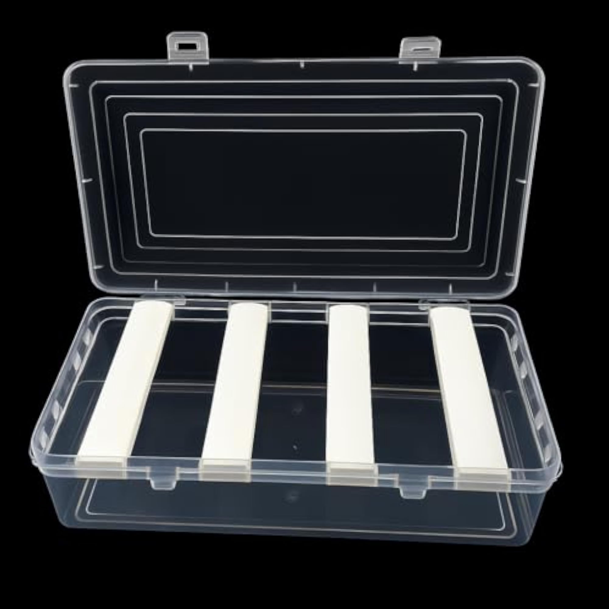 Versora Clear Plastic Bangle Box with Adjustable Rods