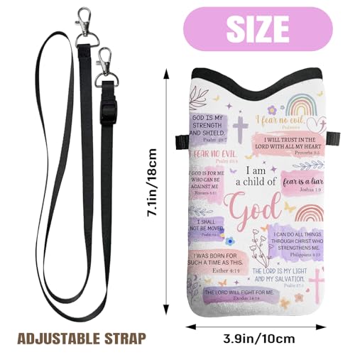 Image of Cell Phone Sleeve Pouch Case Bag with Crossbody Strap Neck Lanyard for Women Men, Christian Religious Gifts for Women Cell Phone Crossbody Bag 7.1x3.9 Inch