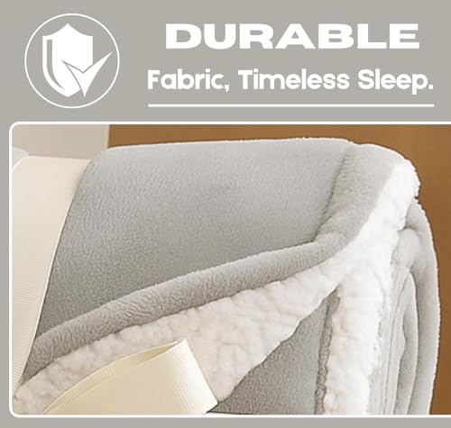 Image of VAS COLLECTIONS Baby Blanket Gift Set | 2-Layer Flannel & Sherpa Wrapping Sheet | Ultra Soft & Cozy | Newborn Boys & Girls | All-Season AC Blanket (130x105 cm, 800 g) (Gift Grey, Baby (800g))