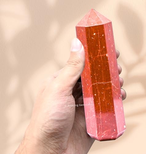Image of Amazing Gemstone Large Red Jasper Crystal Towers ~ Natural Healing Crystal Point Obelisk for Reiki Healing and Crystal Grid (5.5 inch to 6 inch INCH)