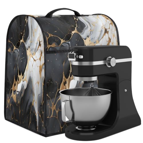 Coffee Maker Cover White Black Marble Kitchen Appliance Covers Small Appliance Covers Blender Cover Juicer Cover Dust Covers for Kitchen Appliances with Top Handle and Pockets,Washable,C906