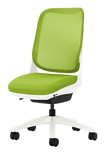 ライオン事務器 オフィスチェア アームレス ライド アップルグリーン 79804