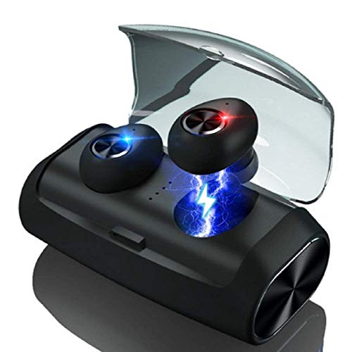 Promise2134 TWS V6 Mini Bluetooth Headset V5.0 Wireless Headphones with Noise Reduction TWS Stereo Headphones with Microphone, with 2600mAH Charging Box