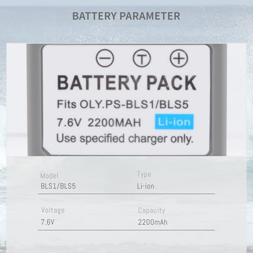 2-Pack BLS-5 BLS-50 PS-BLS5 Battery, Fast Charger for Olympus BLS-5 E-PL2 by DFTIM - Used condition - Image 3