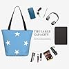 WSSYYBF Flag of Micronesia Tote Bags.Large Zippered Polyester Tote, Padded Shoulder Bag for Travel Shopping #5