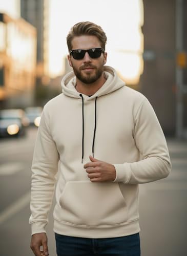 Image of Men Regular Fit Fleece ||Black||Hoodie Solid||Sweatshirt-JM3860