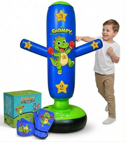 CHOMPY Inflatable Punching Bag for Kids 3-8: Dinosaur 48" Kids Pu...
