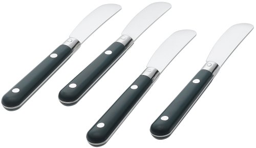 Ginkgo International Le Prix Stainless Steel Butter Spreaders, Green, Set of 4