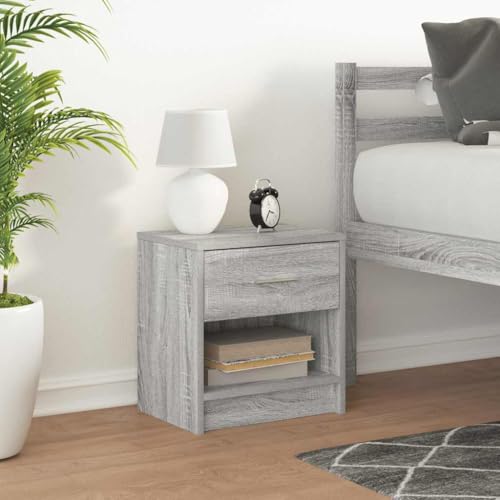 Table d'appoint pour lit compacte et robuste en gris Sonoma