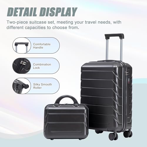 Image of 20+14 Inch Hardshell Luggages, Lightweight ABS Suitcase with Spinner Wheels