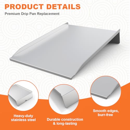 Image of Drip Pan for Z Grills 1000 Series Pellet Grills Heat Baffle Replacement Parts for Z Grills 10002B 10002E 1000C 1000D 1000E Stainless Steel Drip Tray Parts