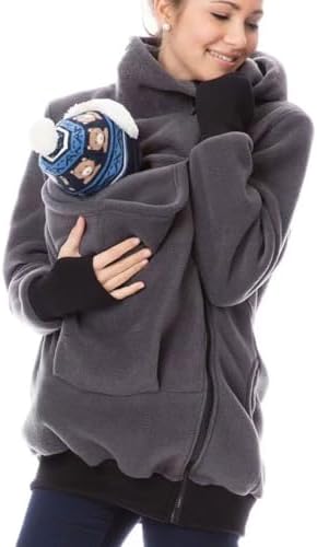 Bocianelli Women Fleece Zip Up Maternity Wearing Winter Coat Thic...