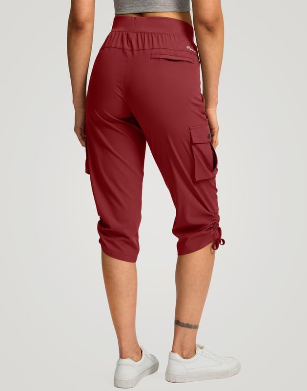 Pudolla Women's Cargo Capri Pants Lightweight Quick Dry Hiking Pants Summer Travel Casual Capris with 5 Pockets - Image 3