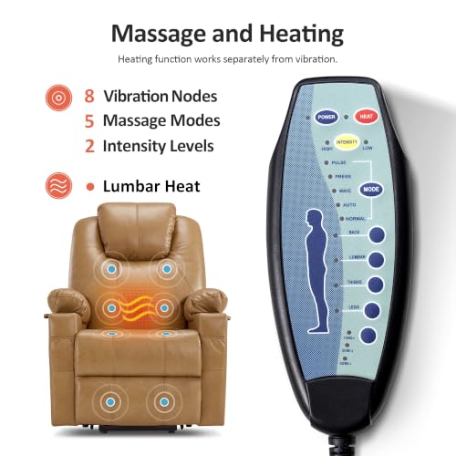 Image of MCombo Large Power Lift Recliner Chair for Elderly, Heat and Massage 7516