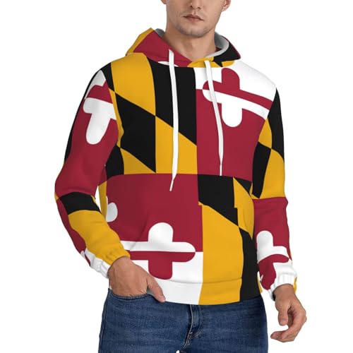 Sweat à capuche homme Maryland imprimé pull manches longues avec cordon de serrage quotidien