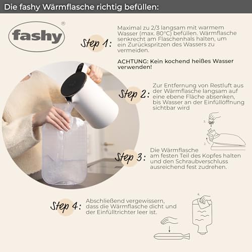 Fashy 6530 21 2007 Wärmflasche mit Vliesbezug 2 Liter