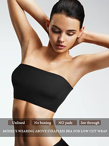 3 Pieces Bandeau Bras Women Stretch Strapless Bralettes Non Padded Stretch Top Tube Bras for Women Girls2