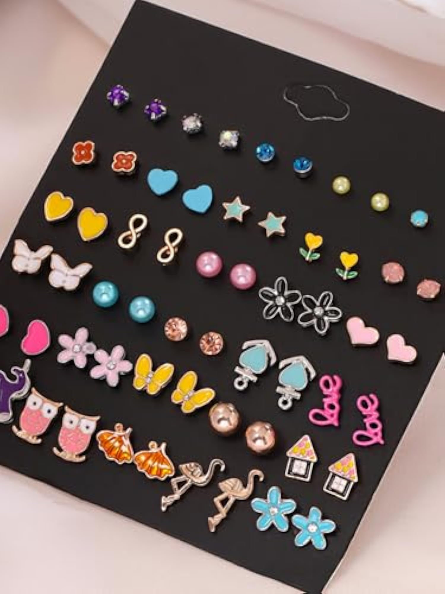 Multicolor Studs Earring Set for Girls, 30 Pairs