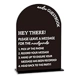 Audio Guest Book Sign, Wedding Engagement Bridal Shower Decor for Ceremony Party Reception Table Desk Decor Acrylic Sign (Black)