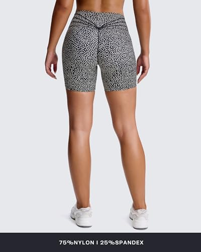 Image of Aoxjox Trinity Workout Biker Shorts for Women Tummy Control High Waisted Exercise Athletic Gym Running Yoga Shorts 6 inch