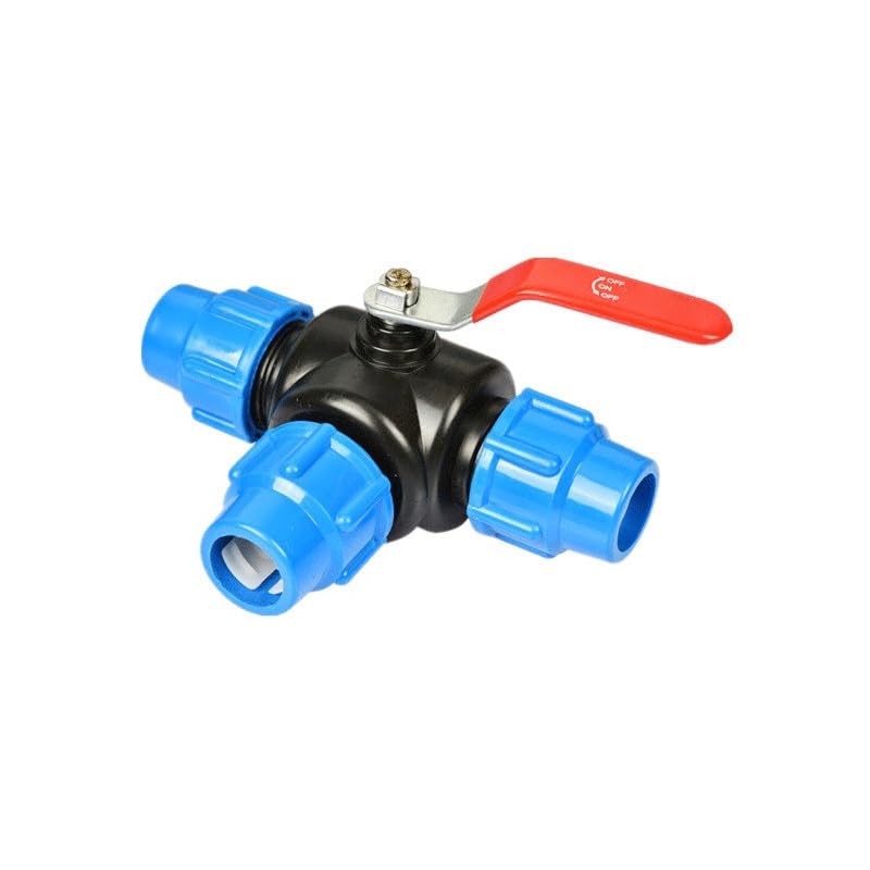 Valvola a raccordo rapido a tre vie in PE - Connettore for tubo for irrigazione da giardino, acquacoltura e industria(Blue,40mm)