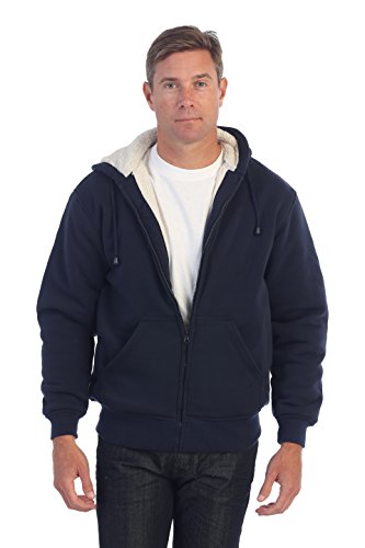 Image of Gioberti Men's Soft Heavyweight Sherpa Lined Fleece Hoodie Jacket