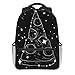 Sac à dos imprimé constellation pizza imperméable et antivol pour ordinateur portable avec port de charge USB Unisexe, Noir , Taille unique