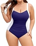 Détails du design : avec ses empiècements en tissu blanc sur les côtés et sa taille froncée, ce maillot de bain pour femme crée un effet amincissant. Il est doté de larges bretelles réglables et de rembourrages amovibles, alliant esthétique et fonctionnalité.
