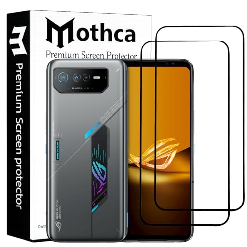 Image of Mothca Military-Grade Tempered Glass Screen Protector Compatible for Asus ROG Phone 6 with Edge to Edge Coverage - Case Friendly, Anti-Scratch & Bubble-Free Installation Kit (Pack of 2)