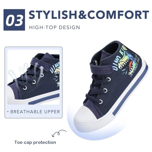 Boys Girls Light Up Shoes Toddler Canvas Sneakers Kids High Top Fashion Shoe4